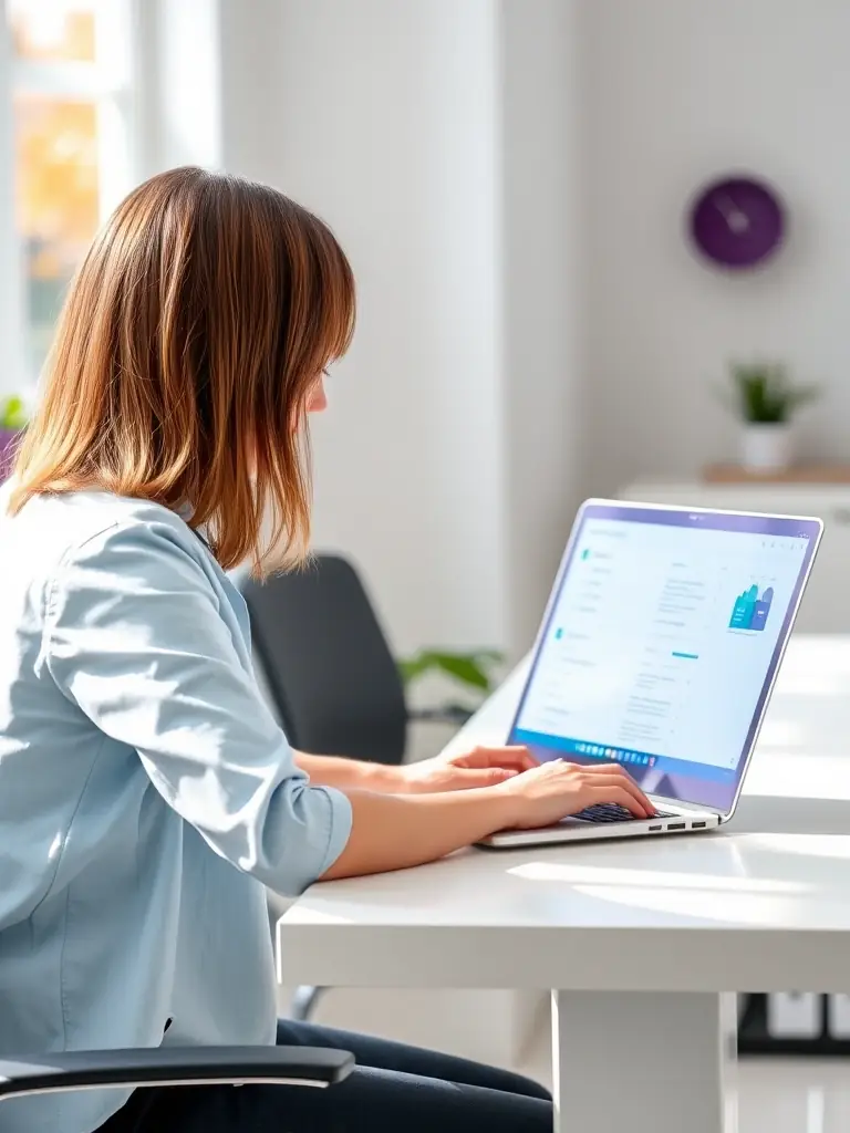 A person working on a laptop, preparing SMSF reports, showcasing the administrative support provided by Easy SMSF.
